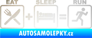 Samolepka Eat sleep run odrazková reflexní bílá