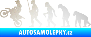 Samolepka Evoluce 002 motokros levá odrazková reflexní bílá