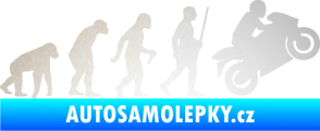 Samolepka Evoluce 004 pravá motorkář odrazková reflexní bílá