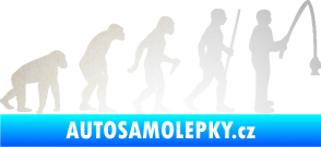 Samolepka Evoluce 005 rybář pravá odrazková reflexní bílá