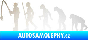 Samolepka Evoluce 005 rybář levá odrazková reflexní bílá