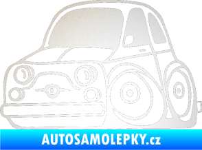 Samolepka Fiat 500 karikatura levá odrazková reflexní bílá