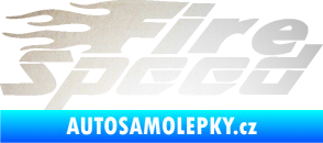Samolepka Fire speed nápis s plameny odrazková reflexní bílá