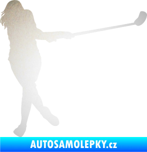 Samolepka Florbal 006 pravá  odrazková reflexní bílá