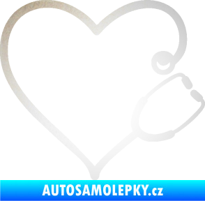 Samolepka Fonendoskop 002 pravá  zdravotní sestřička odrazková reflexní bílá