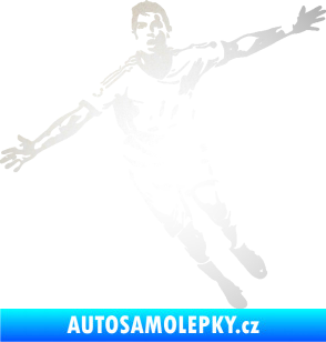 Samolepka Fotbalista 047 levá odrazková reflexní bílá