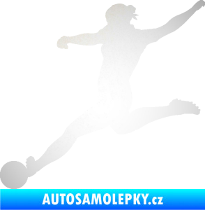 Samolepka Fotbalistka 002 levá odrazková reflexní bílá