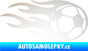 Samolepka Fotbalový míč 004 pravá v plamenech odrazková reflexní bílá