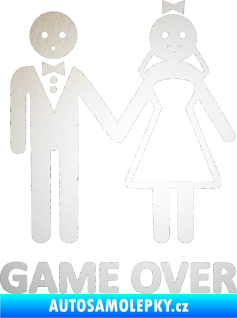 Samolepka Game over varianta svatba odrazková reflexní bílá
