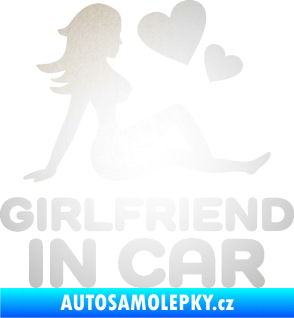 Samolepka Girlfriend in car odrazková reflexní bílá