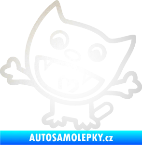 Samolepka Happy cat 001 levá odrazková reflexní bílá