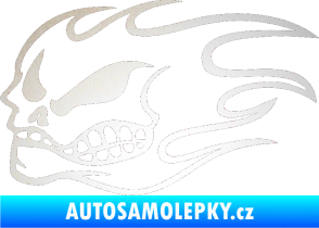 Samolepka Head - lebka - levá odrazková reflexní bílá