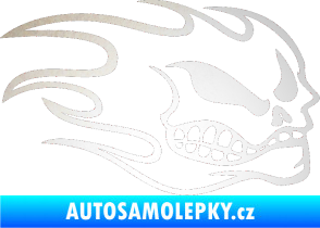Samolepka Head - lebka- pravá odrazková reflexní bílá