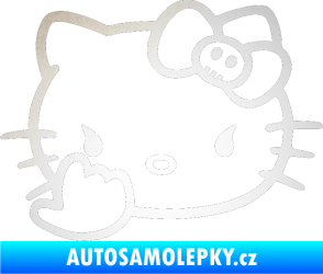 Samolepka Hello Kitty fuck odrazková reflexní bílá