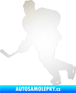 Samolepka Hokejista 009 levá odrazková reflexní bílá