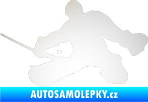 Samolepka Hokejista 015 levá brankář odrazková reflexní bílá