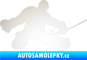Samolepka Hokejista 015 pravá brankář odrazková reflexní bílá