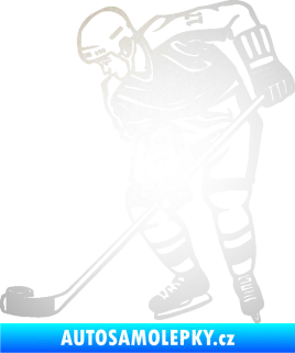 Samolepka Hokejista 029 levá odrazková reflexní bílá