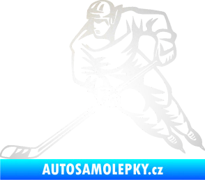 Samolepka Hokejista 030 levá odrazková reflexní bílá
