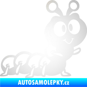 Samolepka Housenka 002 pravá odrazková reflexní bílá