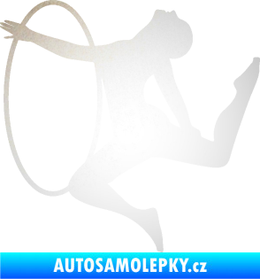 Samolepka Hula Hop 002 levá gymnastka s obručí odrazková reflexní bílá