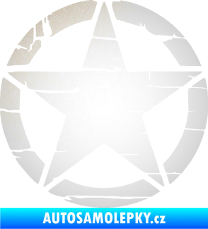 Samolepka Hvězda army 008 narušená odrazková reflexní bílá