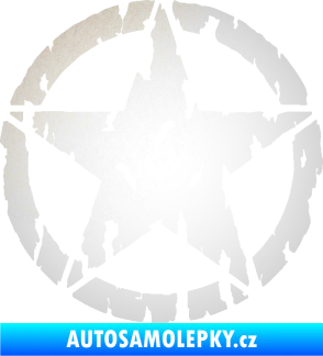 Samolepka Hvězda Army 010 potrhaná odrazková reflexní bílá