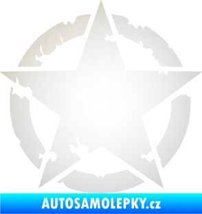 Samolepka Hvězda US Army 003 narušená odrazková reflexní bílá