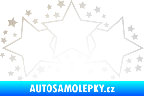 Samolepka Hvězdy a hvězdičky dekor odrazková reflexní bílá