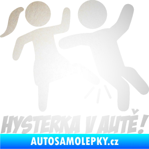 Samolepka Hysterka v autě pravá odrazková reflexní bílá