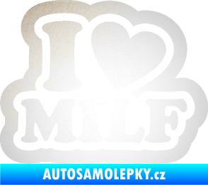 Samolepka I love milf 003 nápis odrazková reflexní bílá
