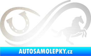 Samolepka Infinity 005 pravá koník s podkovou odrazková reflexní bílá
