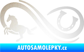 Samolepka Infinity 005 levá koník s podkovou odrazková reflexní bílá