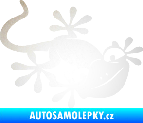 Samolepka Ještěrka 018 pravá kouká odrazková reflexní bílá