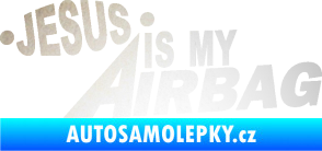 Samolepka Jesus is my airbag nápis odrazková reflexní bílá