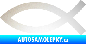 Samolepka Jesus rybička 002 křesťanský symbol odrazková reflexní bílá