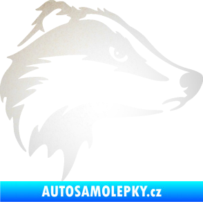Samolepka Jezevec 002 pravá odrazková reflexní bílá