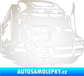 Samolepka Kamion 002 pravá nákladní auto odrazková reflexní bílá