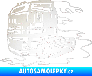 Samolepka Kamion 003 levá nákladní auto odrazková reflexní bílá