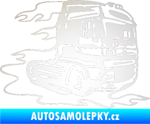 Samolepka Kamion 003 pravá nákladní auto odrazková reflexní bílá