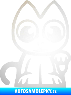 Samolepka Kočička lucky cat JDM pravá odrazková reflexní bílá