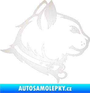 Samolepka Kočka 003 pravá odrazková reflexní bílá