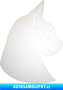 Samolepka Kočka 006 pravá odrazková reflexní bílá