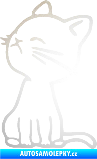 Samolepka Kočka 016 levá odrazková reflexní bílá
