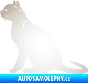 Samolepka Kočka 021 levá odrazková reflexní bílá