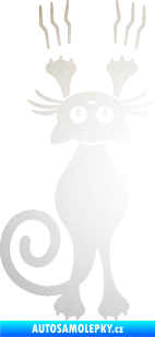 Samolepka Kočka 023 levá s drápanci odrazková reflexní bílá