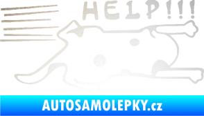 Samolepka Kočka Help samolepka na bok  odrazková reflexní bílá