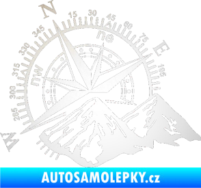 Samolepka Kompas 002 levá hory odrazková reflexní bílá