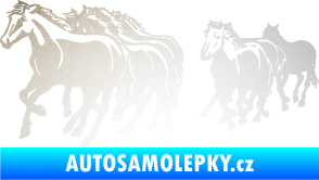 Samolepka Koníci 005 stádo levá odrazková reflexní bílá