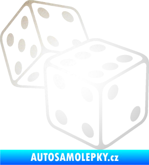 Samolepka Kostky 003 pravá hrací kostky odrazková reflexní bílá